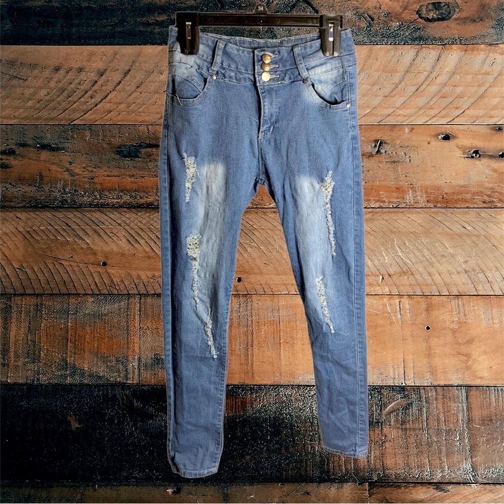 Levante Cola Celebrity Ace Ripped Stretch Skinny Jeans Jrs 9